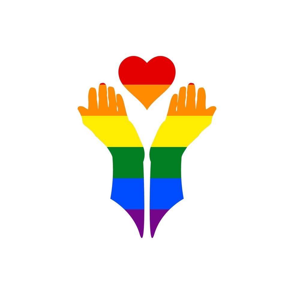 lgbt avec symbole d'amour pour les relations gay, lesbiennes, bisexuelles, transgenres, asexuées, intersexuelles et queer, les droits à l'amour ou à la sexualité. vecteur