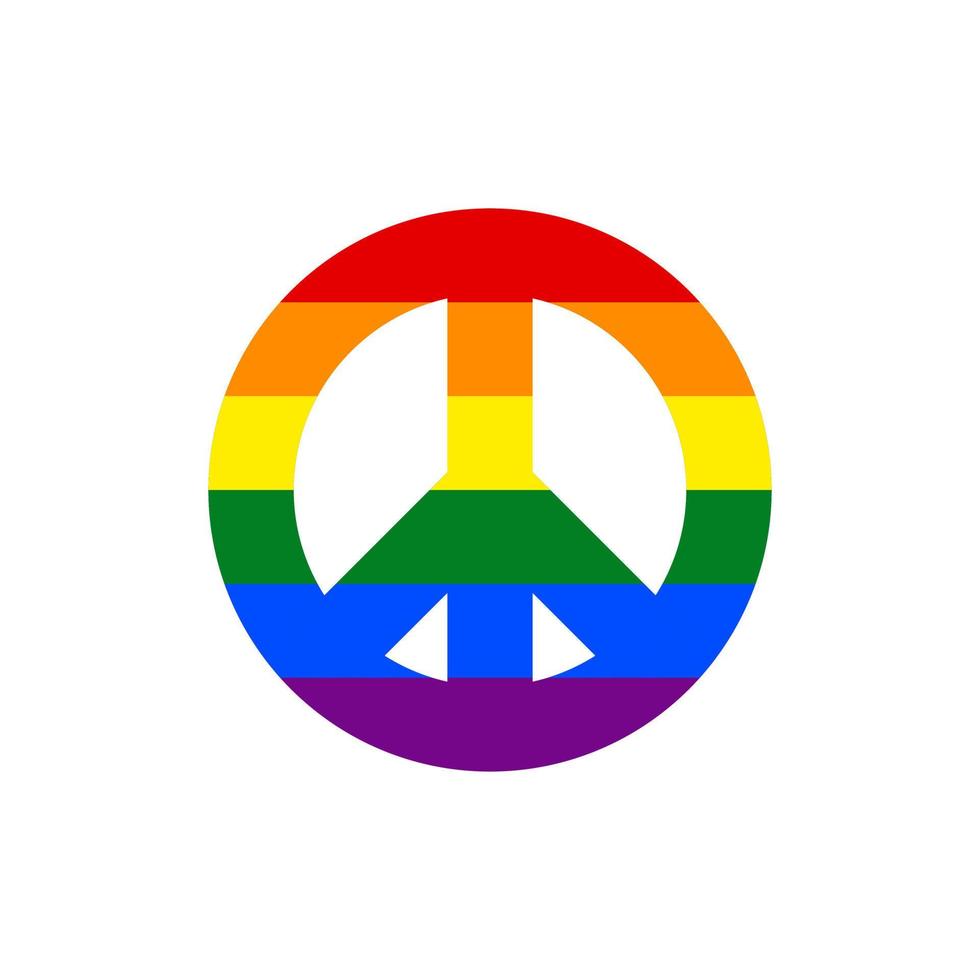 symbole de paix lgbt pour les relations gay, lesbiennes, bisexuelles, transgenres, asexuées, intersexuelles et queer, les droits à l'amour ou à la sexualité. vecteur