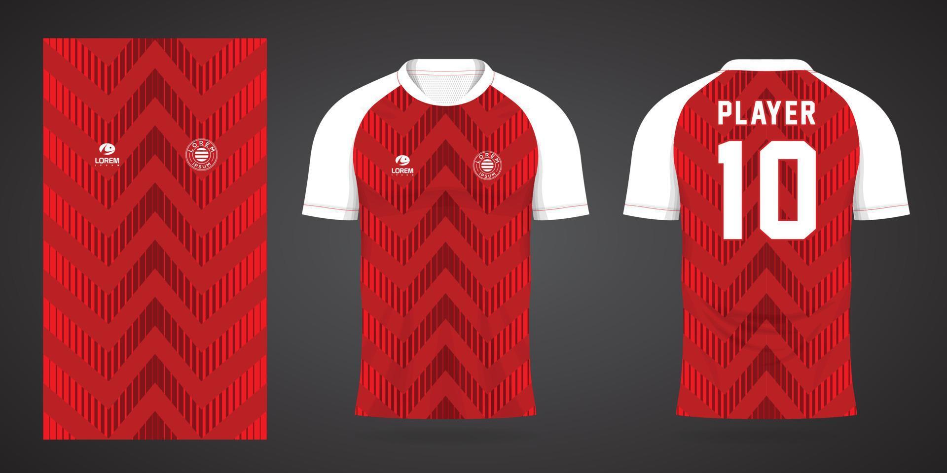 modèle de conception de sport maillot de football rouge vecteur