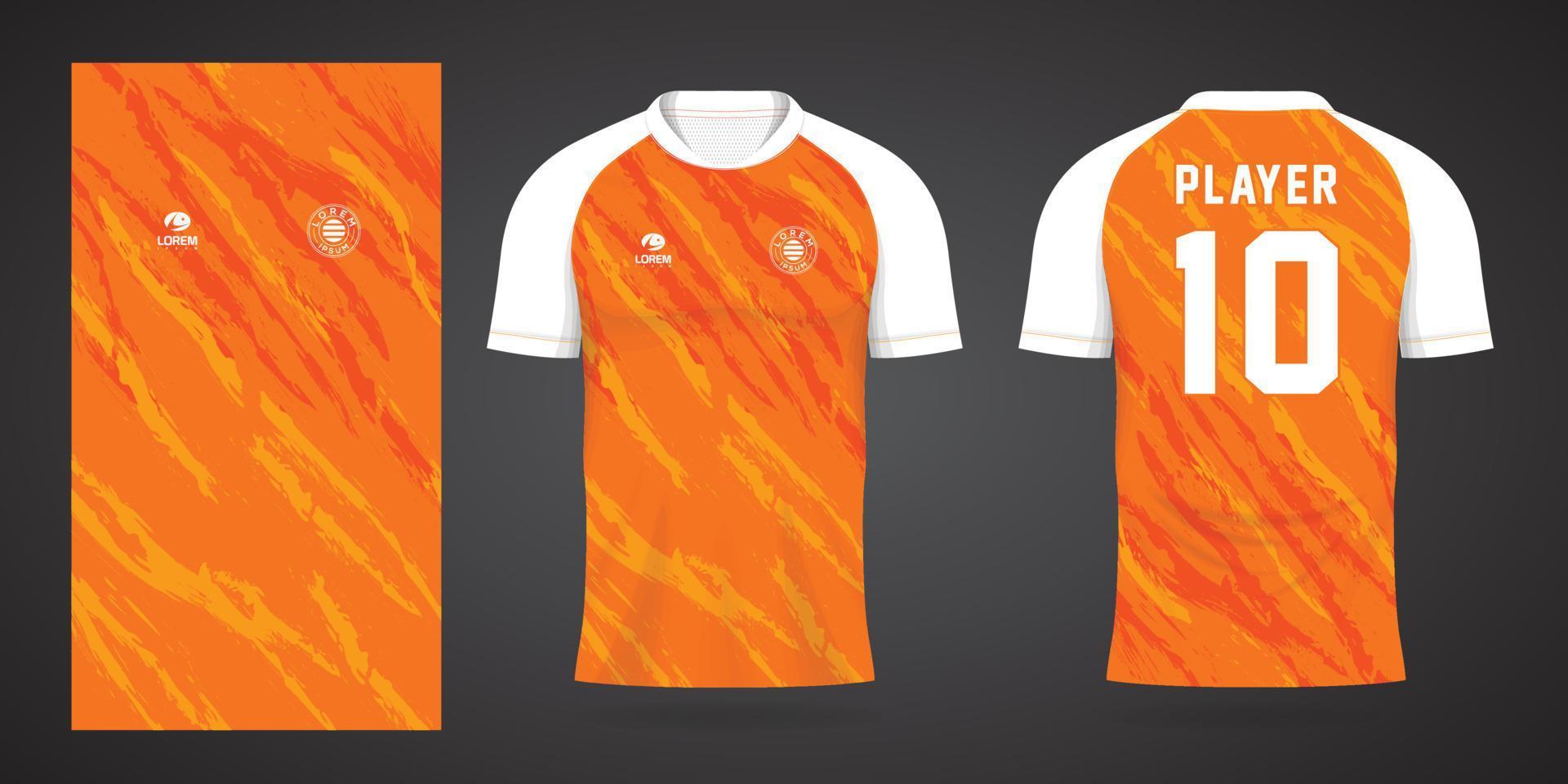 modèle de conception de sport maillot de football orange vecteur