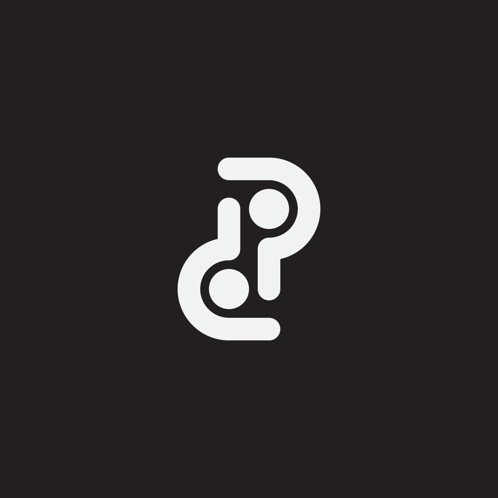 création de logo monogramme dp lettre initiale. vecteur