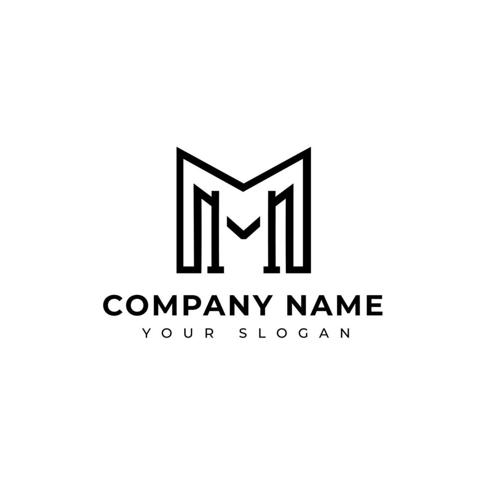 modèle de vecteur de conception de logo lettre mh