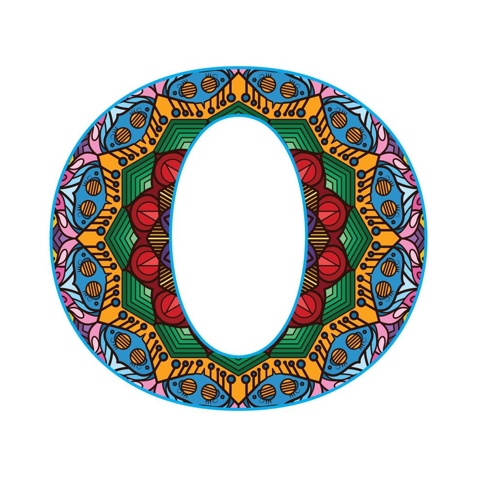 page colorée de l'alphabet mandala pour les enfants vecteur