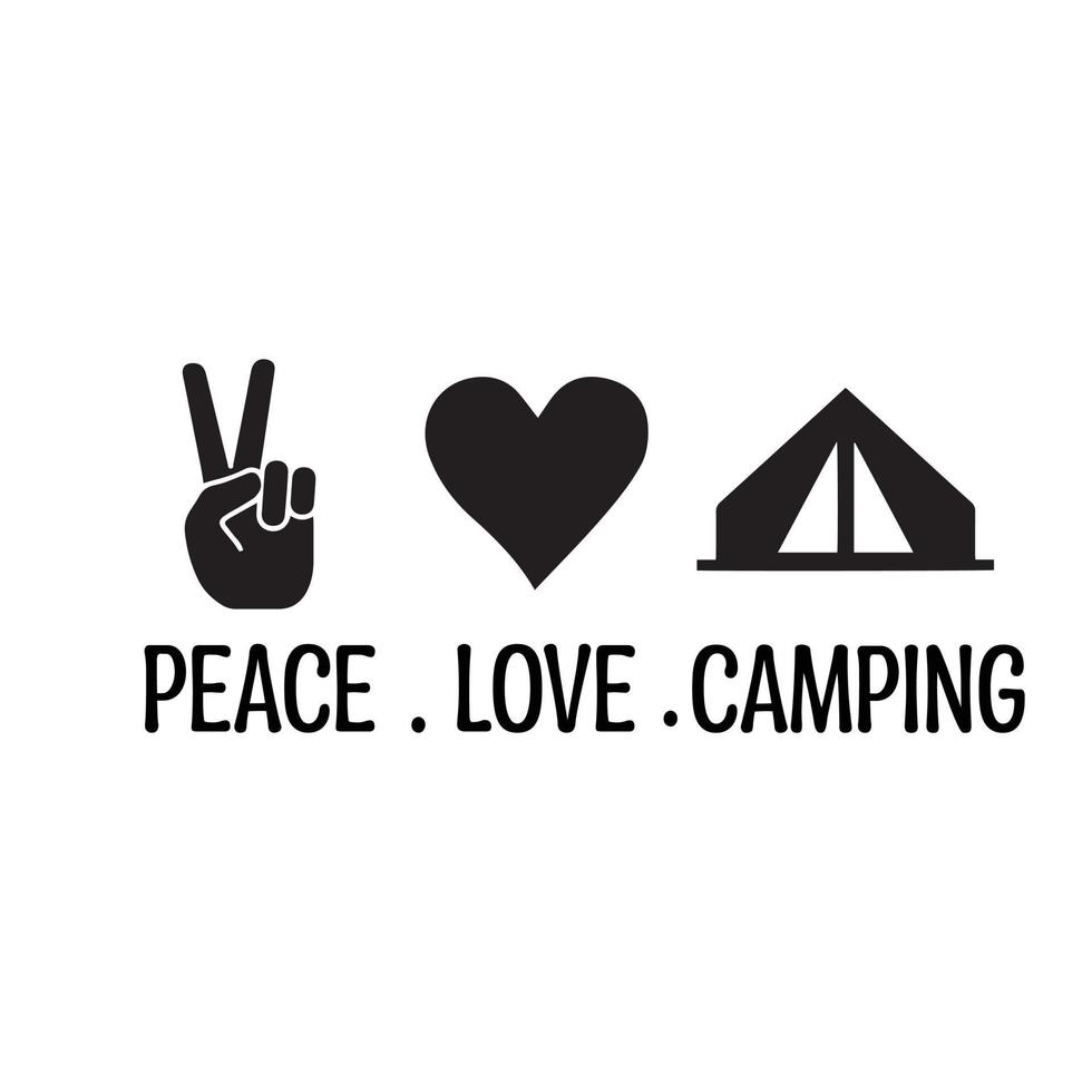 conception de vecteur de concept de camping d'amour de paix