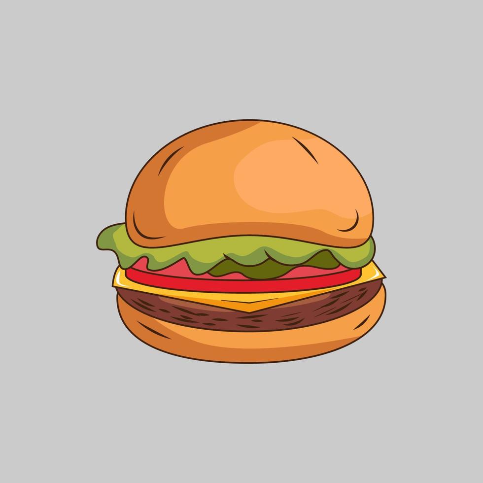 illustration de dessin animé de hamburger vecteur