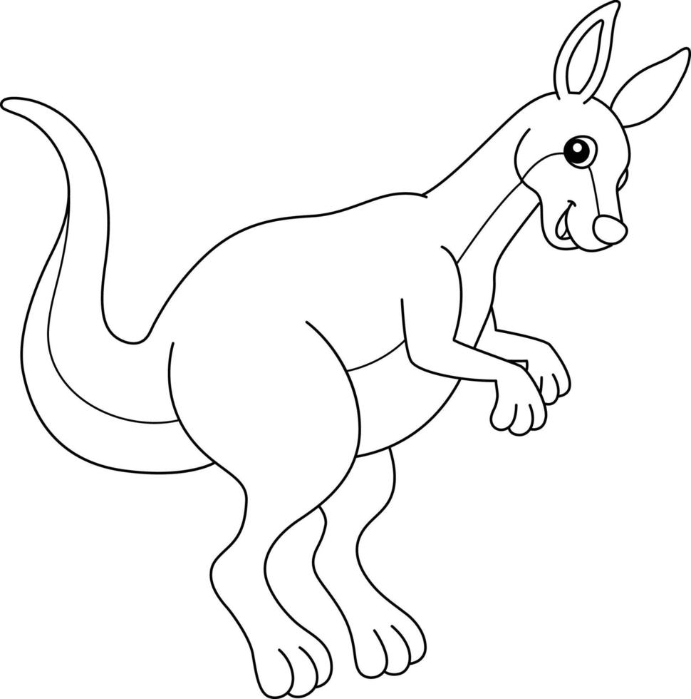 Coloriage animal kangourou isolé pour les enfants vecteur