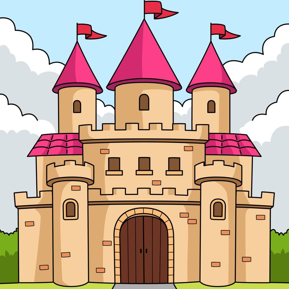 illustration de dessin animé coloré château royal vecteur