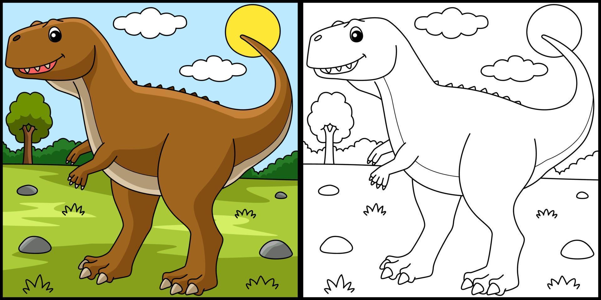coloriage animal dinosaure ekrixinatosaurus vecteur