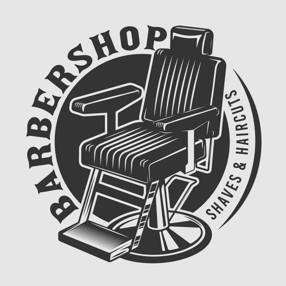 emblème de chaise de barbier vintage vecteur