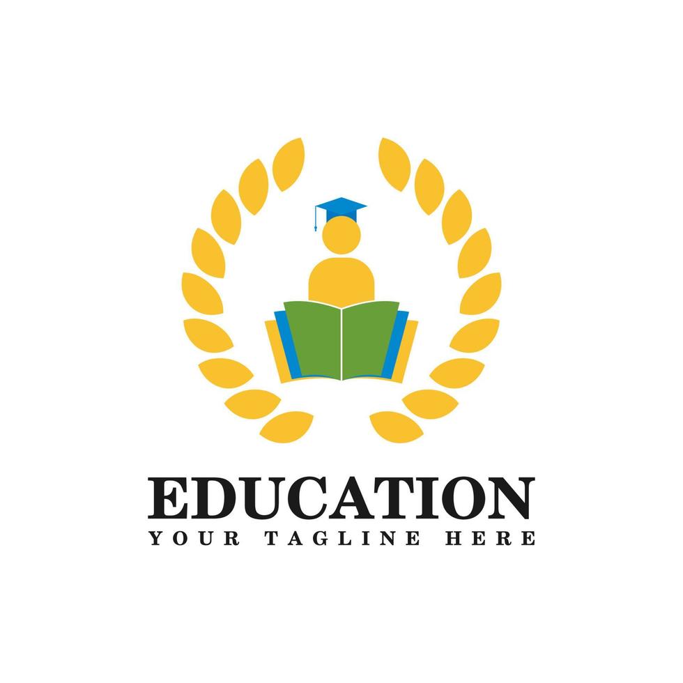 concept de conception de logo d'éducation colorée vecteur