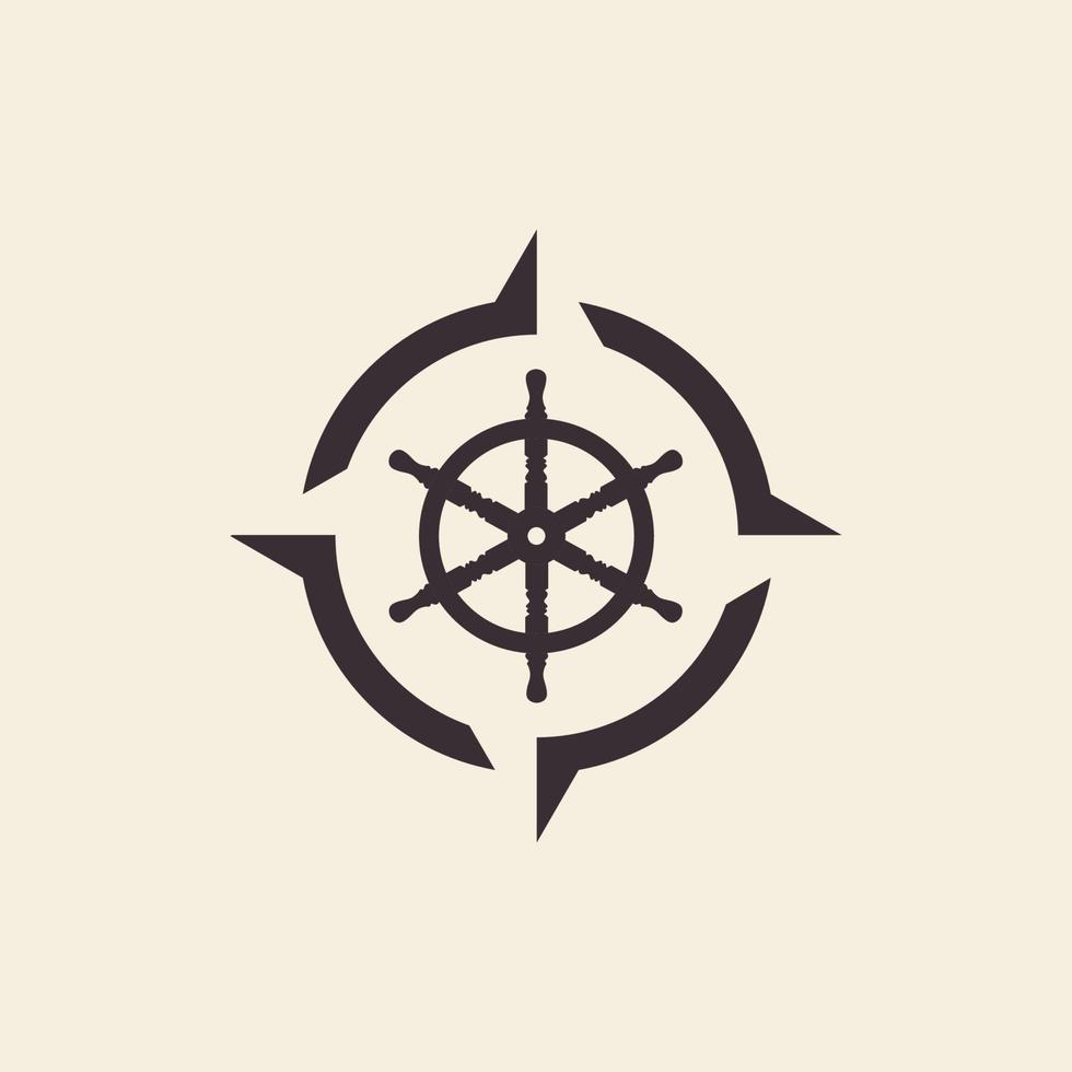 boussole guide navire logo design vecteur icône illustration graphique idée créative