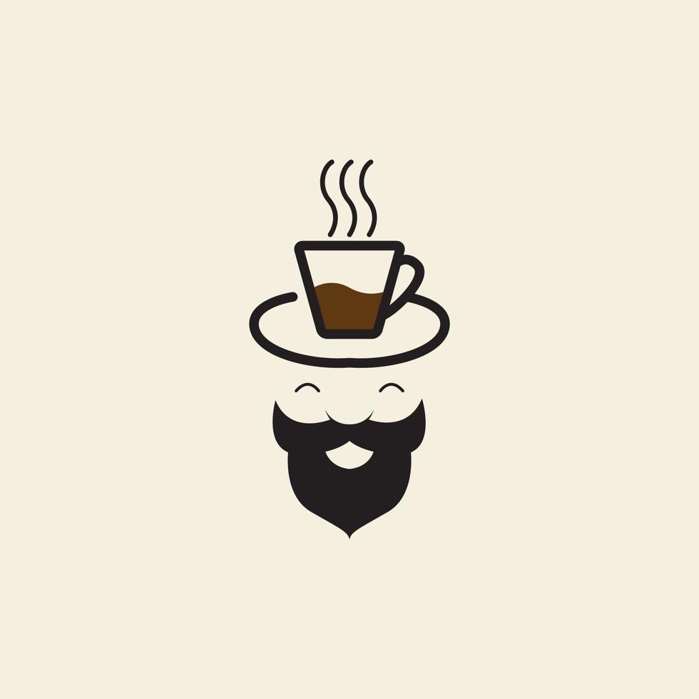 café et tasse avec hommes café restaurant logo vecteur icône illustration design