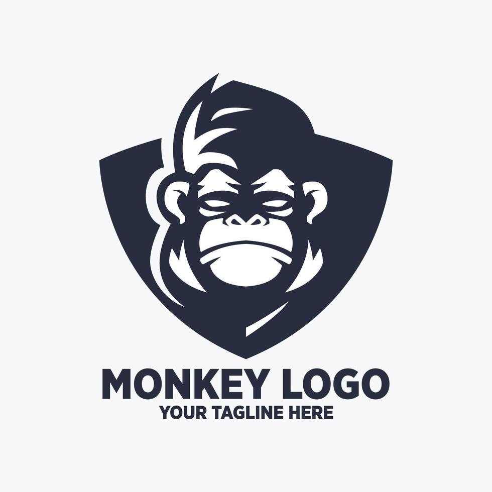 modèles de conception de logo de bouclier de singe vecteur
