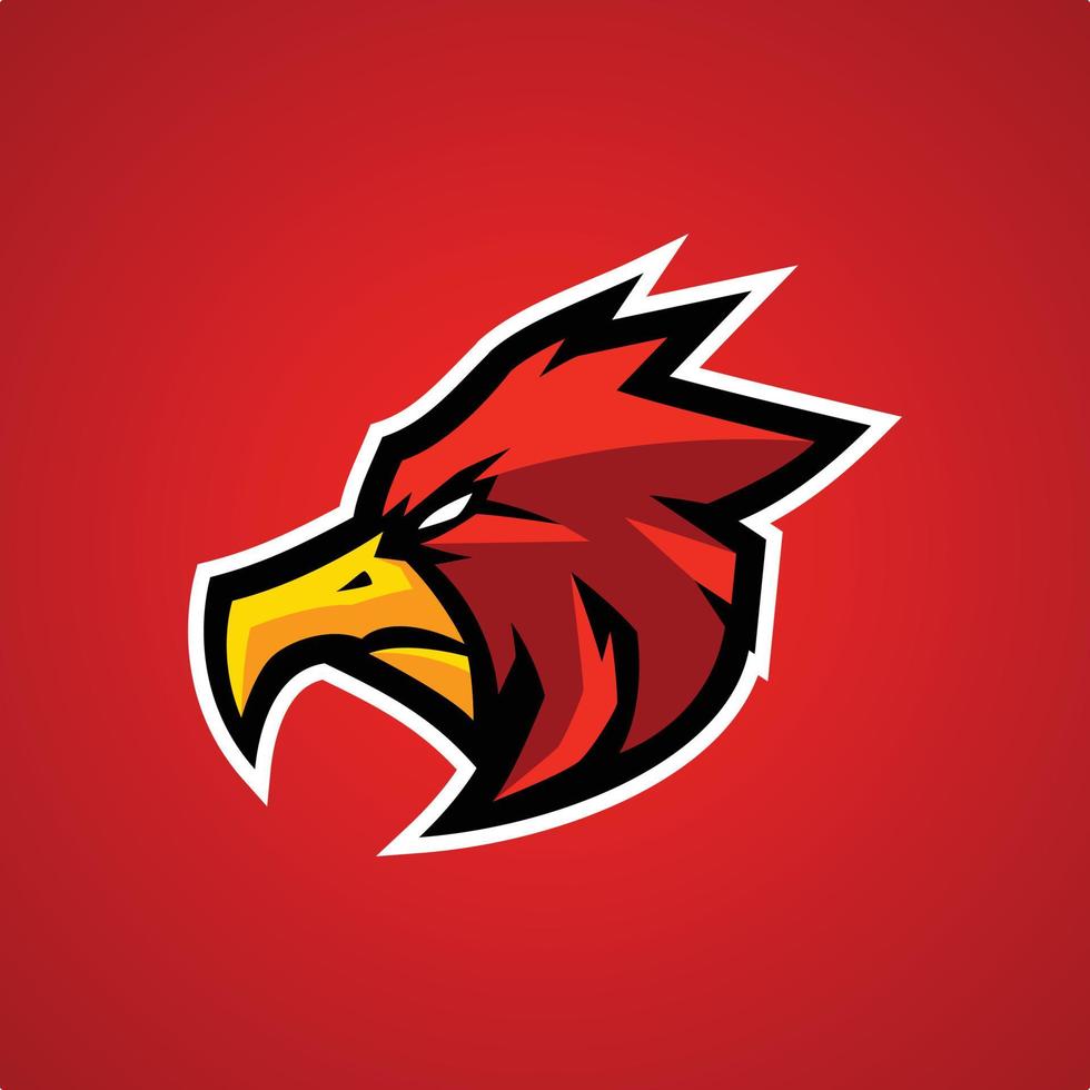 modèles de logo esports aigle rouge vecteur