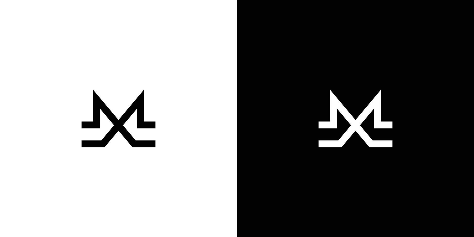 lettre mx initiales logo design moderne et unique 2 vecteur