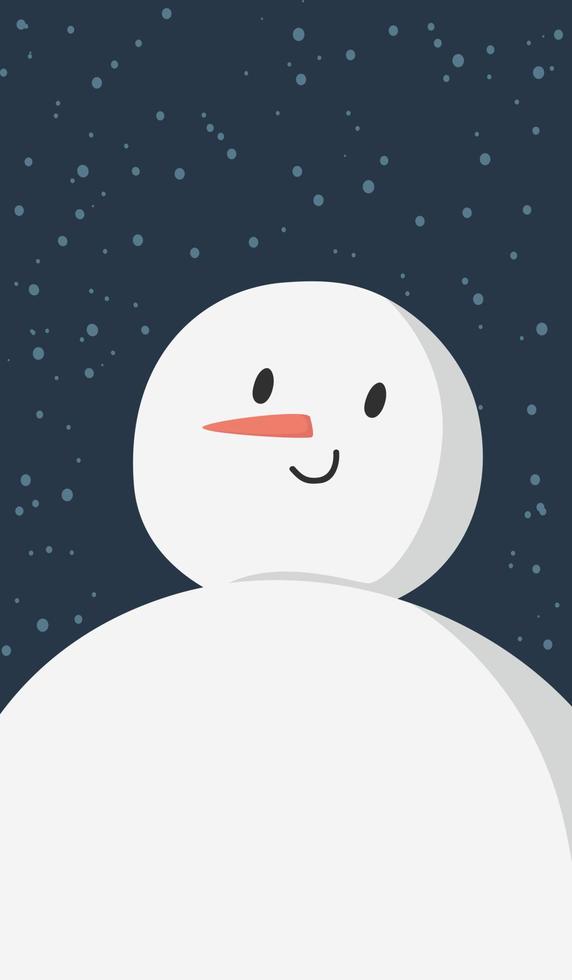 illustration de bonhomme de neige mignon vecteur