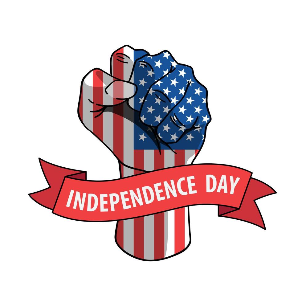 joyeux jour de l'indépendance le 4 juillet avec fond de drapeau américain vecteur