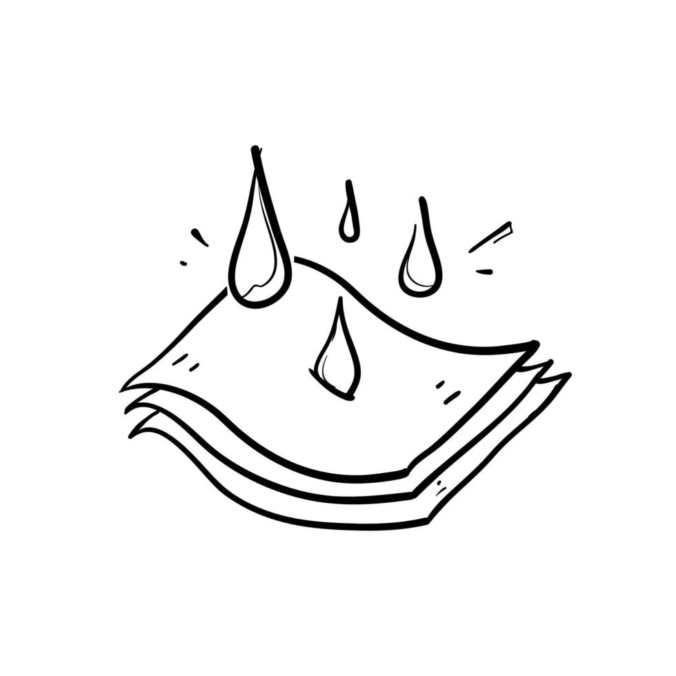 doodle dessiné à la main protection à trois couches et vecteur d'illustration goutte d'eau