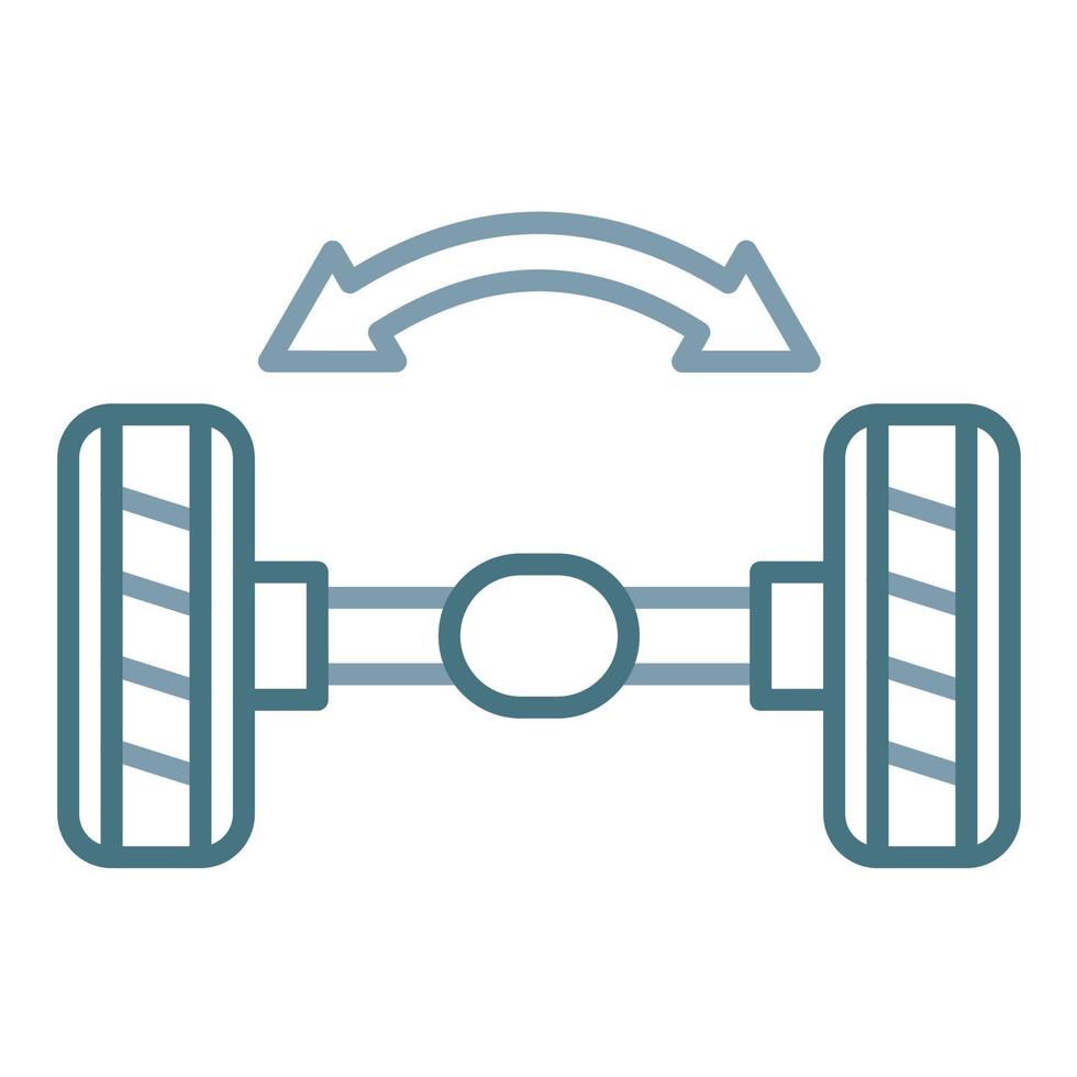 icône de deux couleurs de la ligne d'alignement des roues vecteur