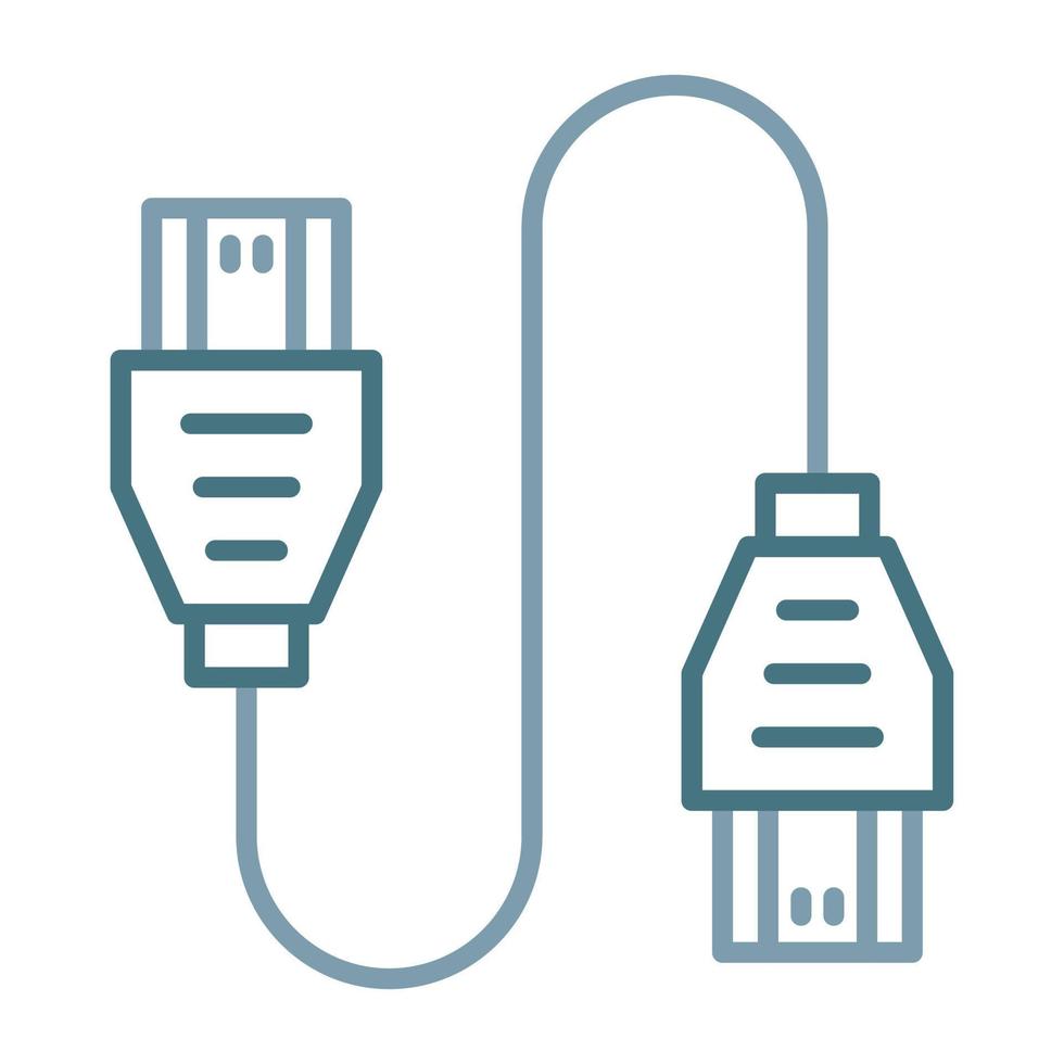 icône de ligne de câble hdmi deux couleurs vecteur