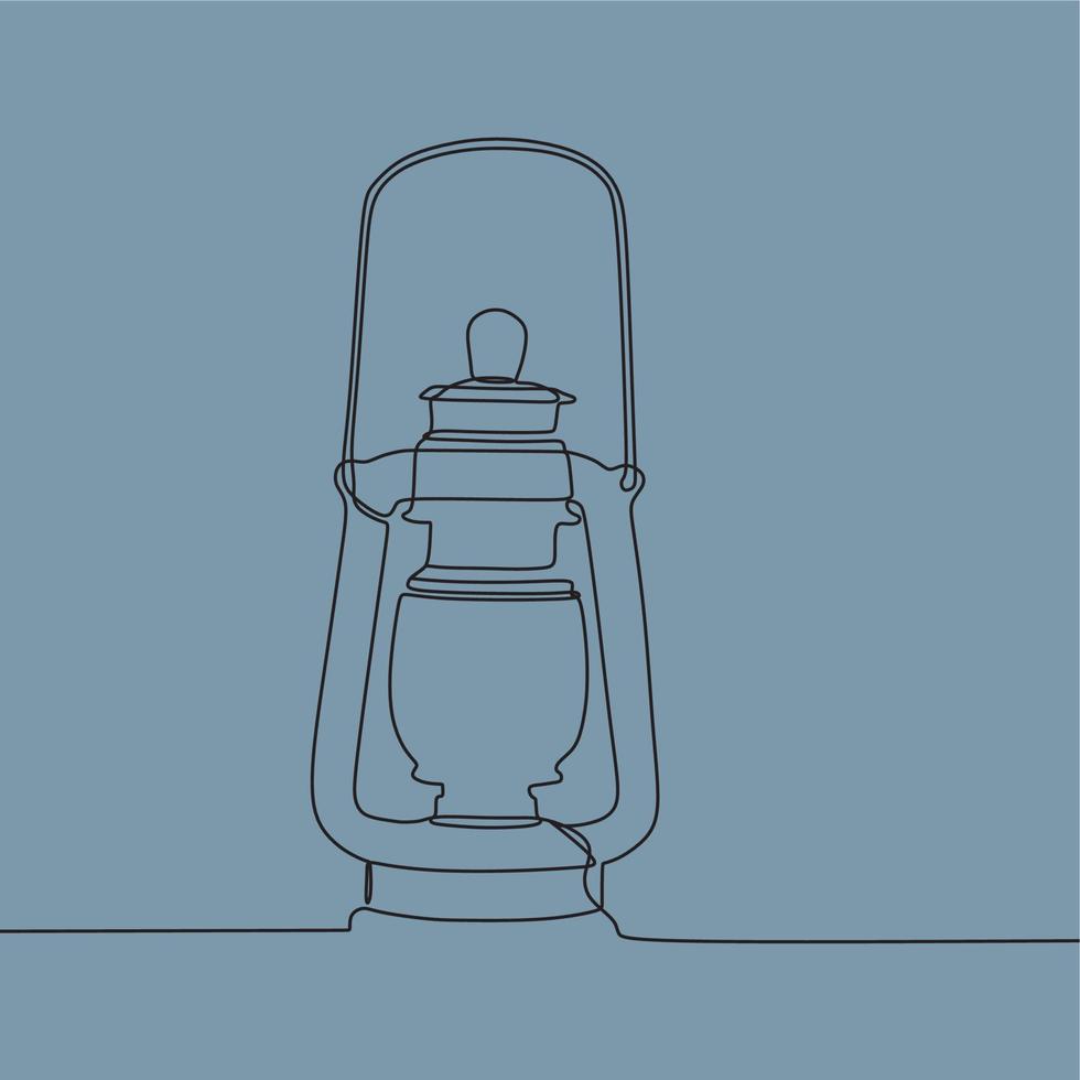 dessin au trait continu sur la lampe vecteur