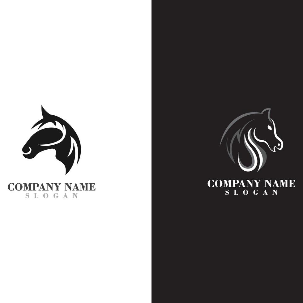 tête cheval logo design concept simple modèle graphique vecteur