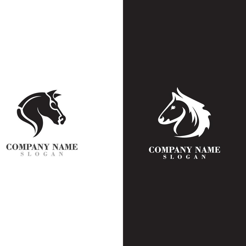 tête cheval logo design concept simple modèle graphique vecteur