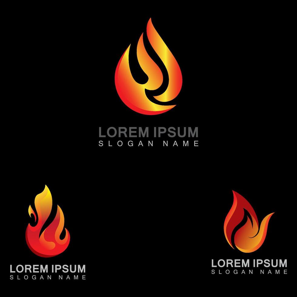 icône abstraite simple de flamme de feu de vecteur, symbole, création de logo vecteur