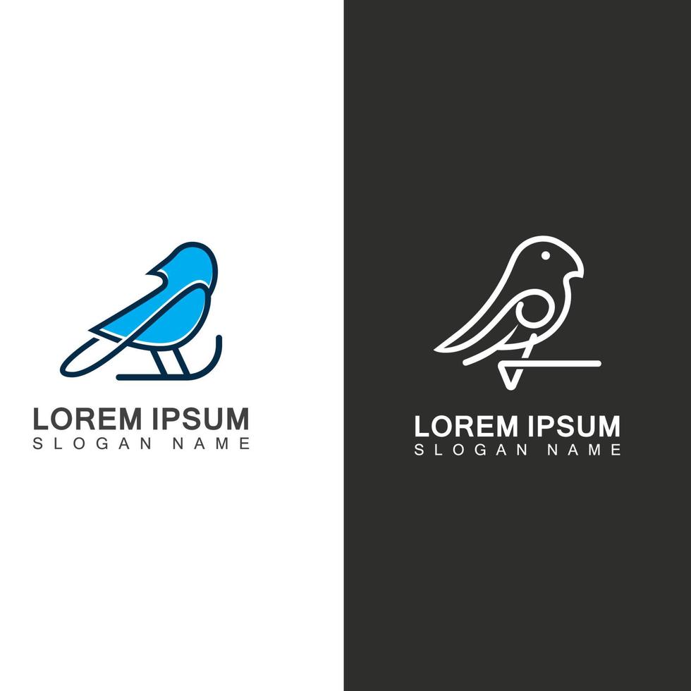 oiseau simple logo moderne créatif dessin au trait vecteur animal conception graphique