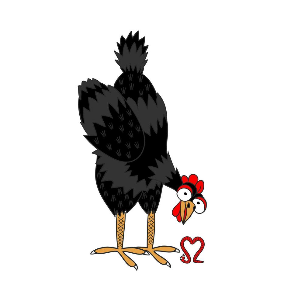 ver de poulet et amour vecteur