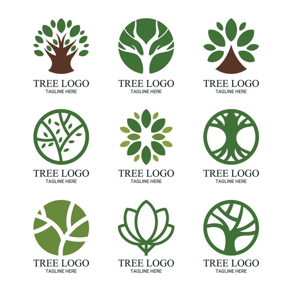 collection de logos d'arbres vecteur