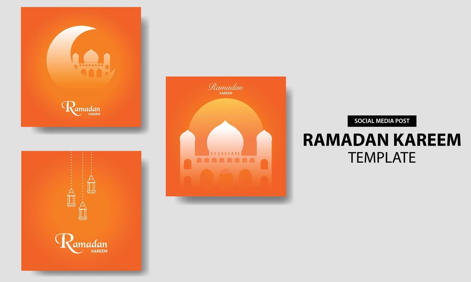 ramadan kareem bundle publication sur les réseaux sociaux vecteur