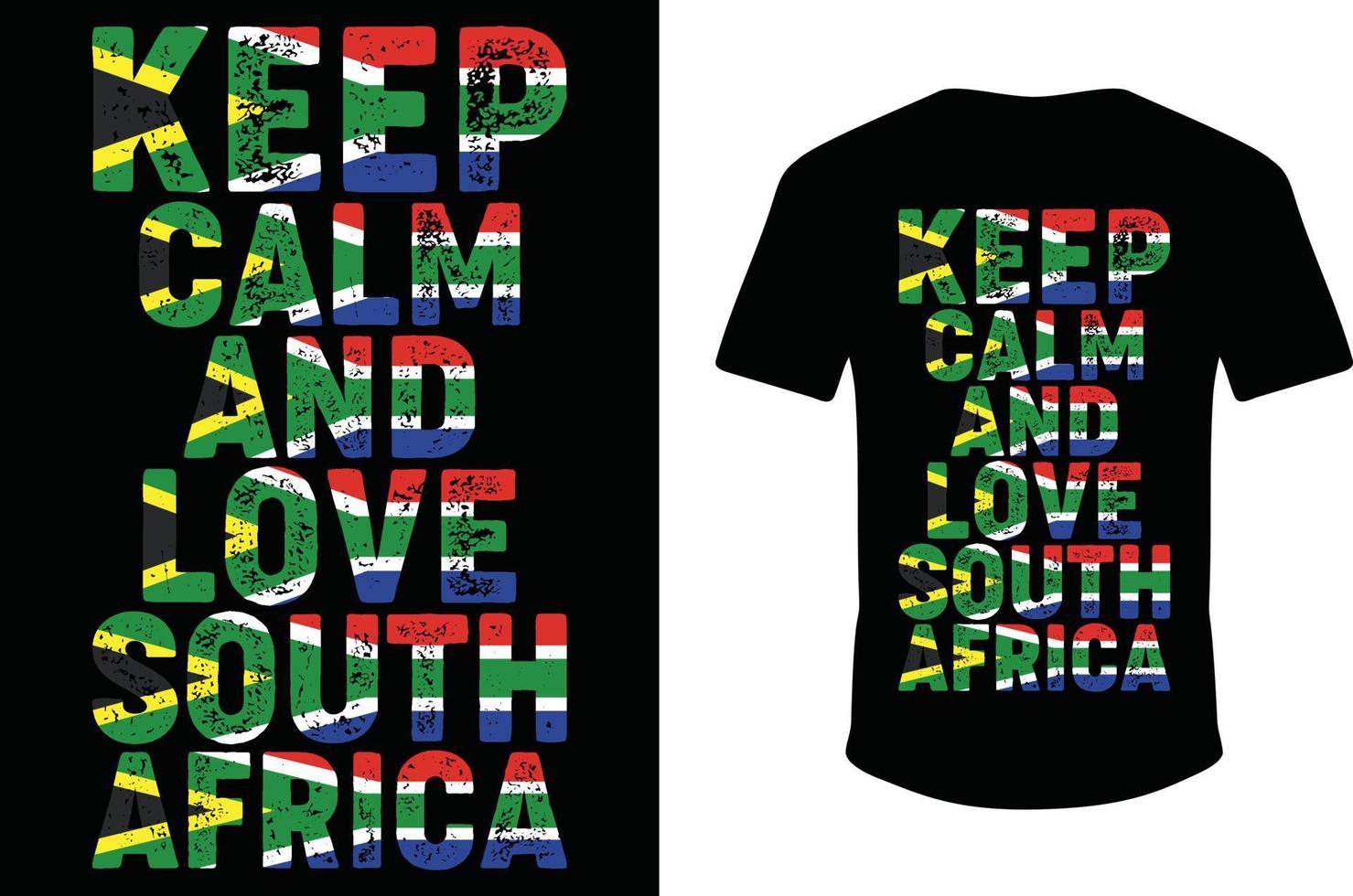 Restez calme et aimez l'Afrique du Sud. conception de vecteur de typographie