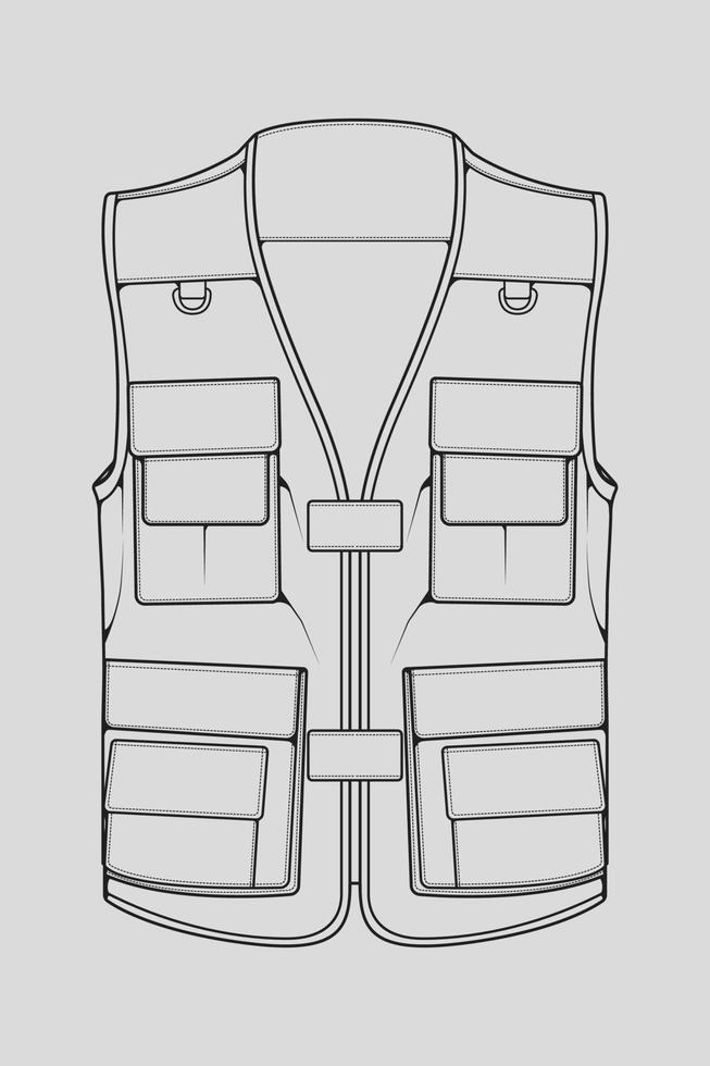 vecteur de dessin de contour de sac de gilet de poitrine, sac de gilet de poitrine dans un style de croquis, contour de modèle de formateurs, illustration vectorielle.