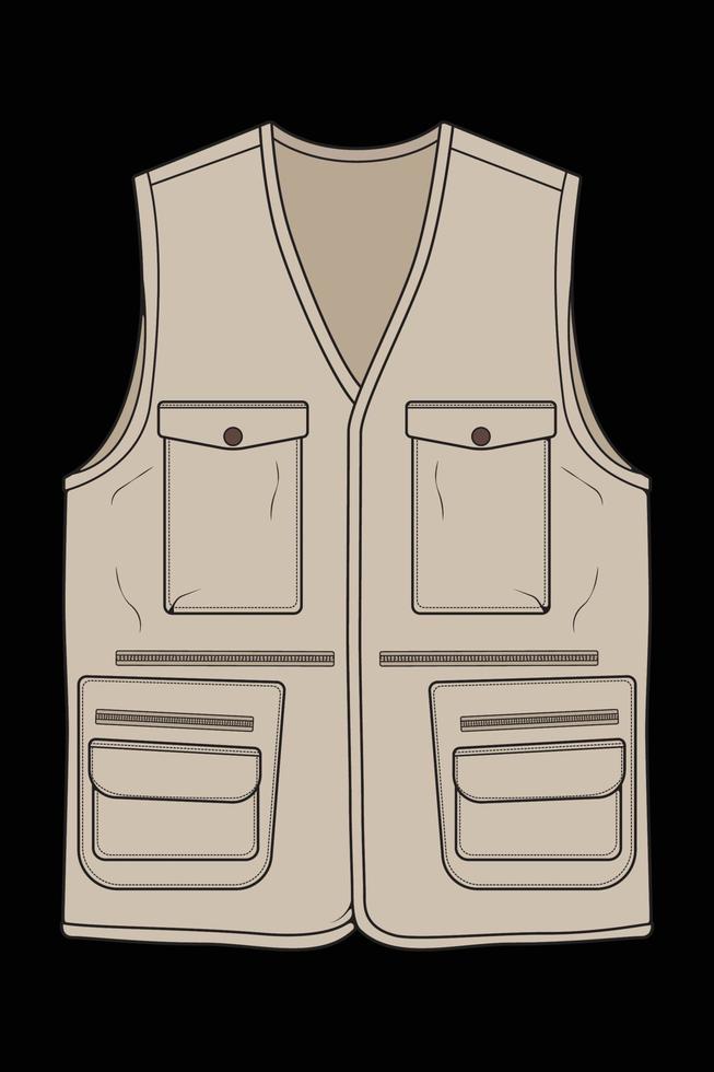 vecteur de coloration de sac de gilet de poitrine, sac de gilet de poitrine dans un style de croquis, illustration vectorielle.