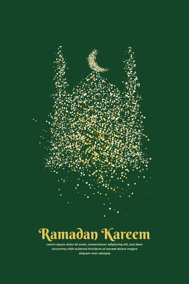 ramadan kareem vert avec mosquée vecteur