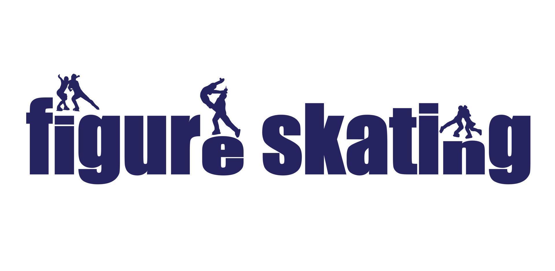 modèle vectoriel de conception de logo de patinage sur glace sur fond blanc 2