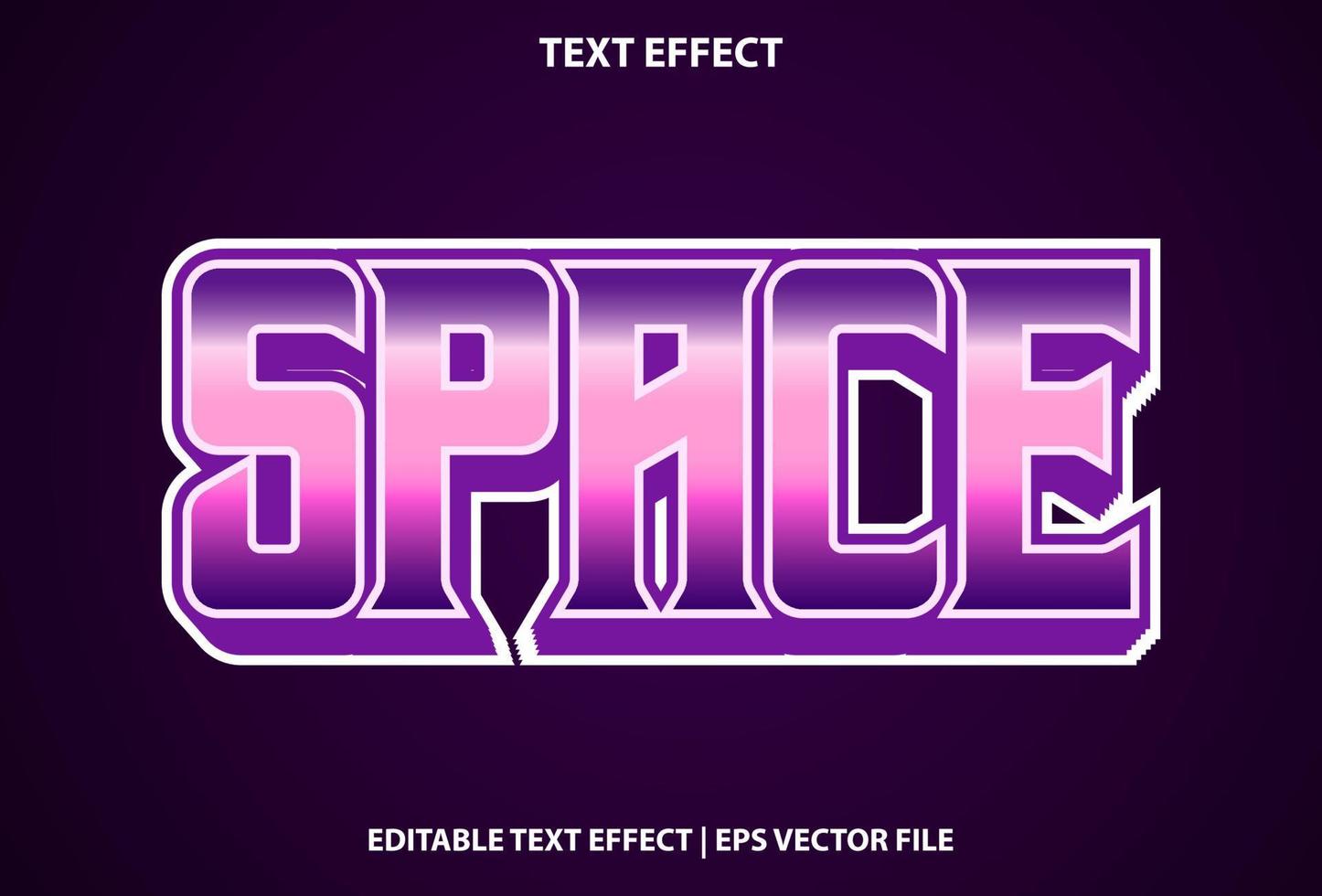 effet de texte spatial avec dégradé violet. vecteur