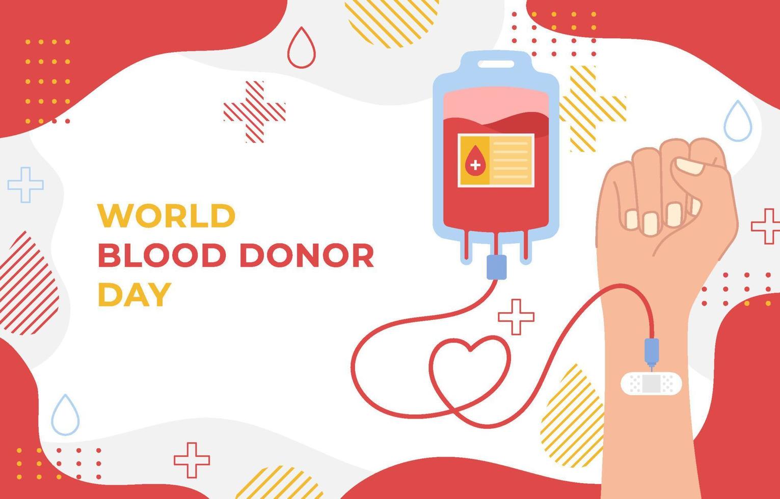 modèle de fond de la journée mondiale du donneur de sang vecteur