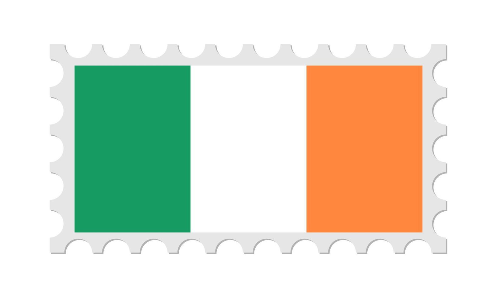 timbre-poste d'irlande avec ombre. illustration vectorielle. vecteur