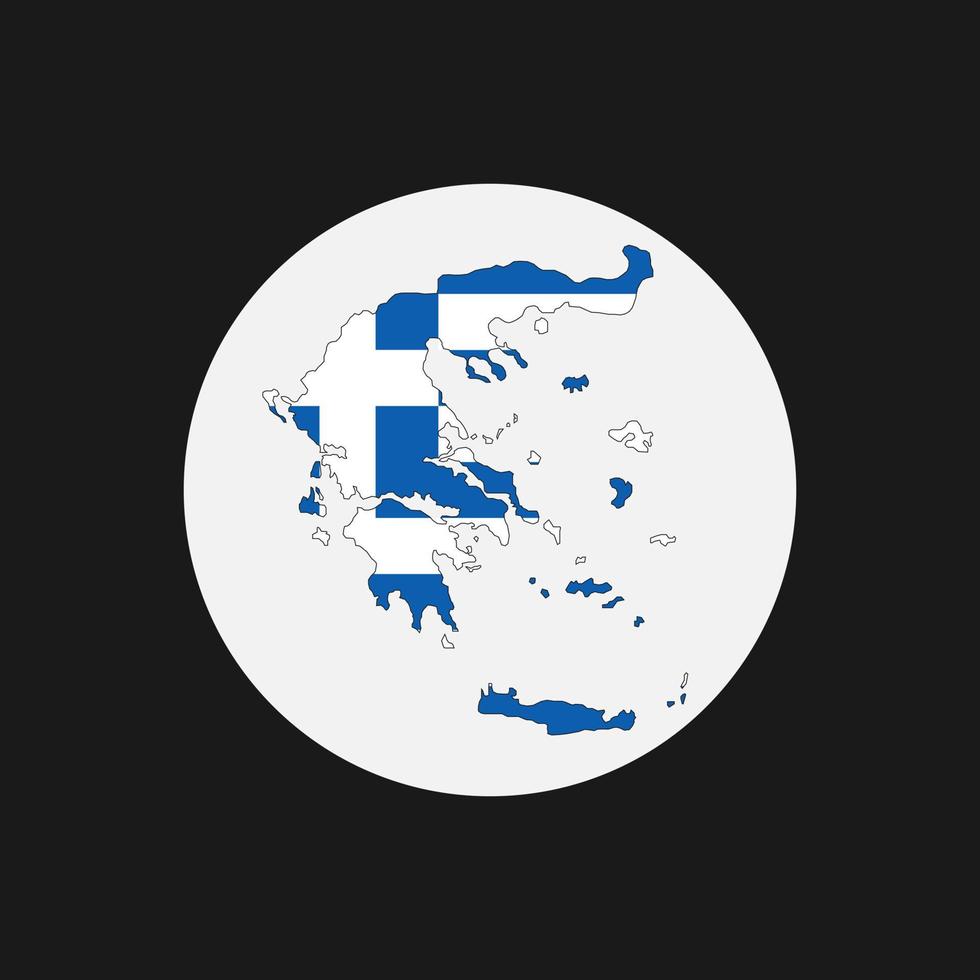 Grèce carte silhouette avec drapeau sur fond blanc vecteur