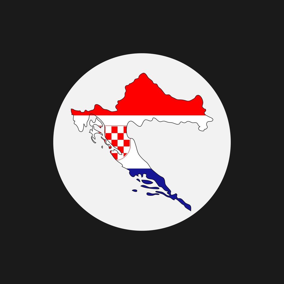 Croatie carte silhouette avec drapeau sur fond blanc vecteur