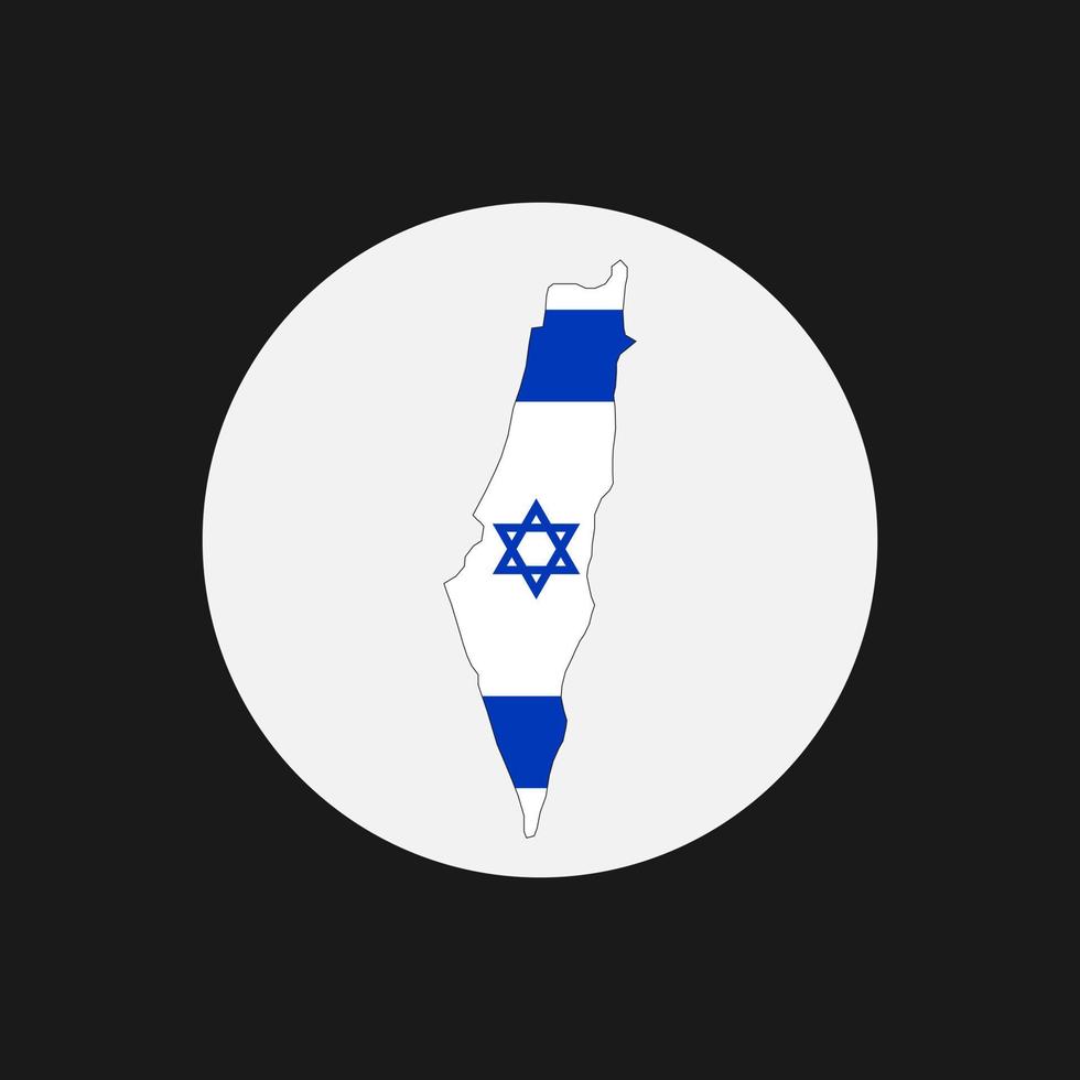 Israël carte silhouette avec drapeau sur fond blanc vecteur