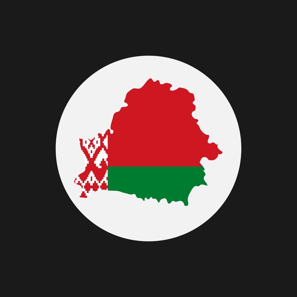 Carte de la Biélorussie silhouette avec drapeau sur fond blanc vecteur