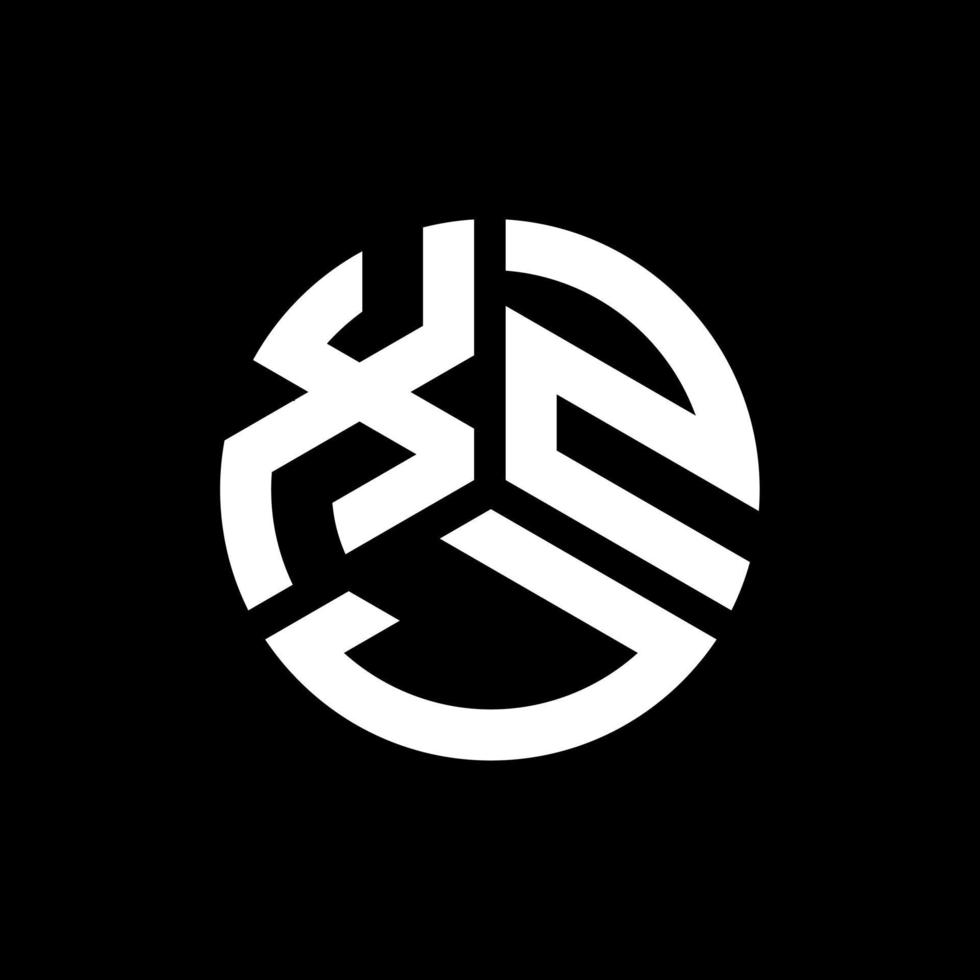 création de logo de lettre xzj sur fond noir. concept de logo de lettre initiales créatives xzj. conception de lettre xzj. vecteur