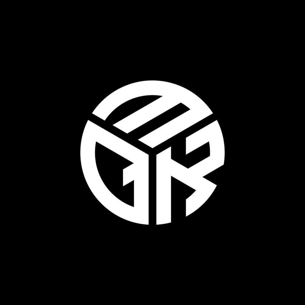 création de logo de lettre mqk sur fond noir. concept de logo de lettre initiales créatives mqk. conception de lettre mqk. vecteur