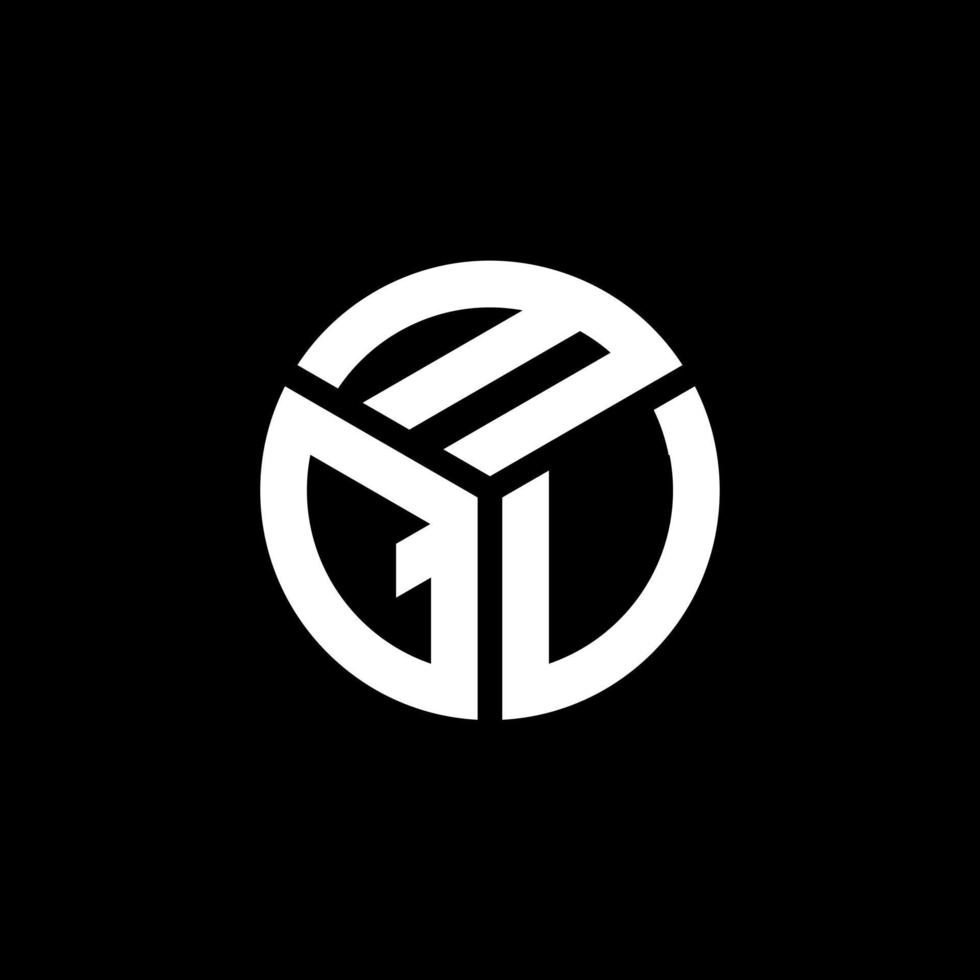 création de logo de lettre mqu sur fond noir. concept de logo de lettre initiales créatives mq. conception de lettre mqu. vecteur