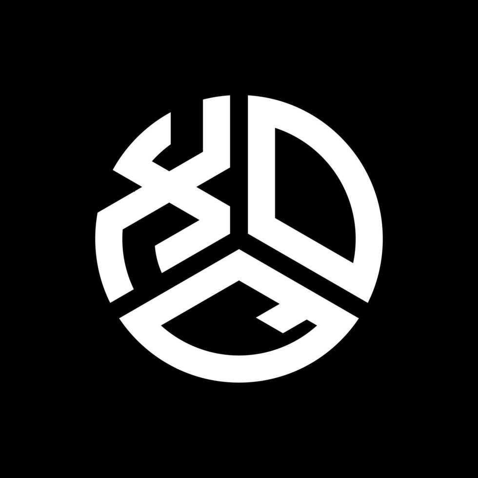 création de logo de lettre xoq sur fond noir. concept de logo de lettre initiales créatives xoq. conception de lettre xoq. vecteur