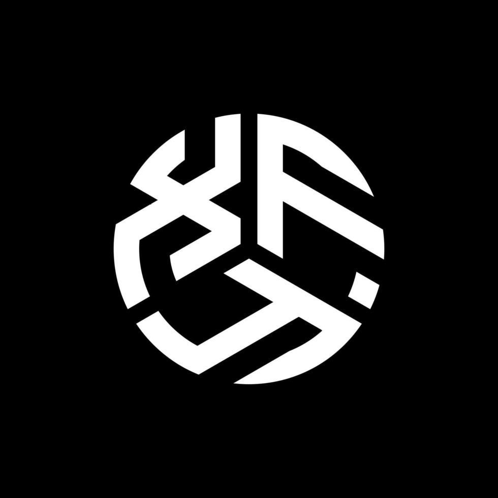 création de logo de lettre xfy sur fond noir. concept de logo de lettre initiales créatives xfy. conception de lettre xfy. vecteur