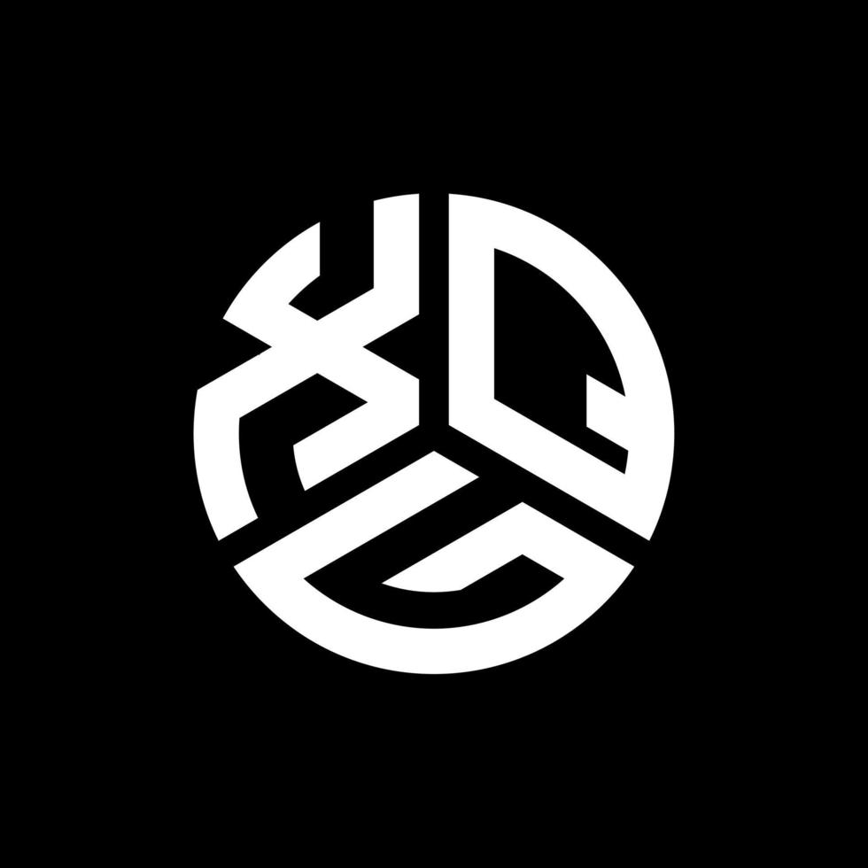 création de logo de lettre xqg sur fond noir. concept de logo de lettre initiales créatives xqg. conception de lettre xqg. vecteur